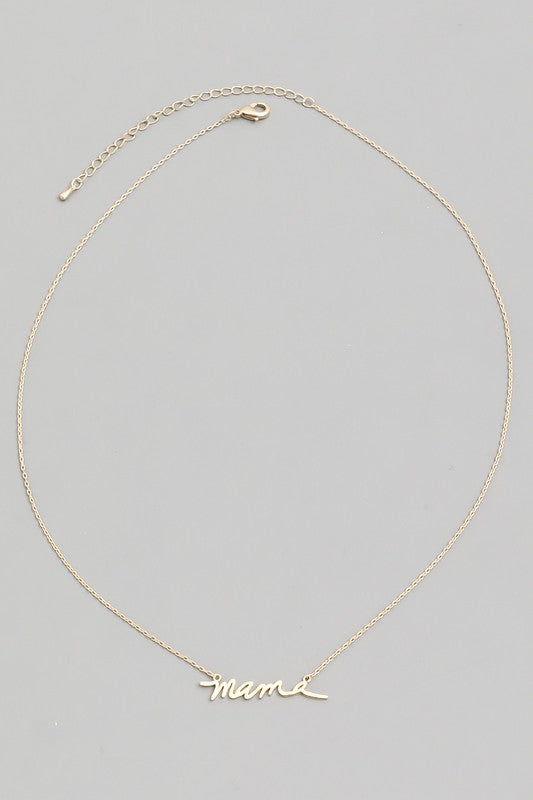 Mama Script Necklace
