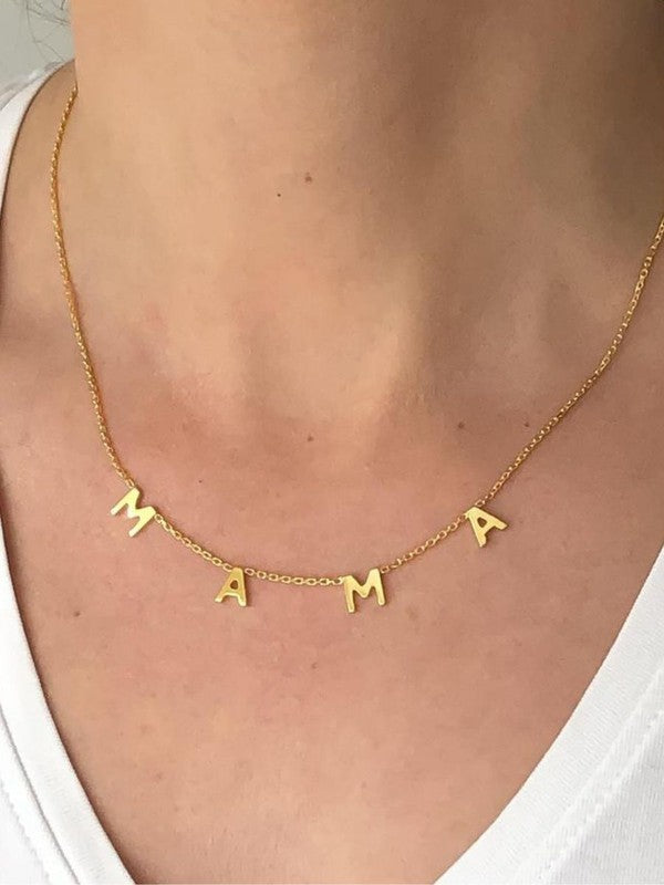Mama Lettered Necklace