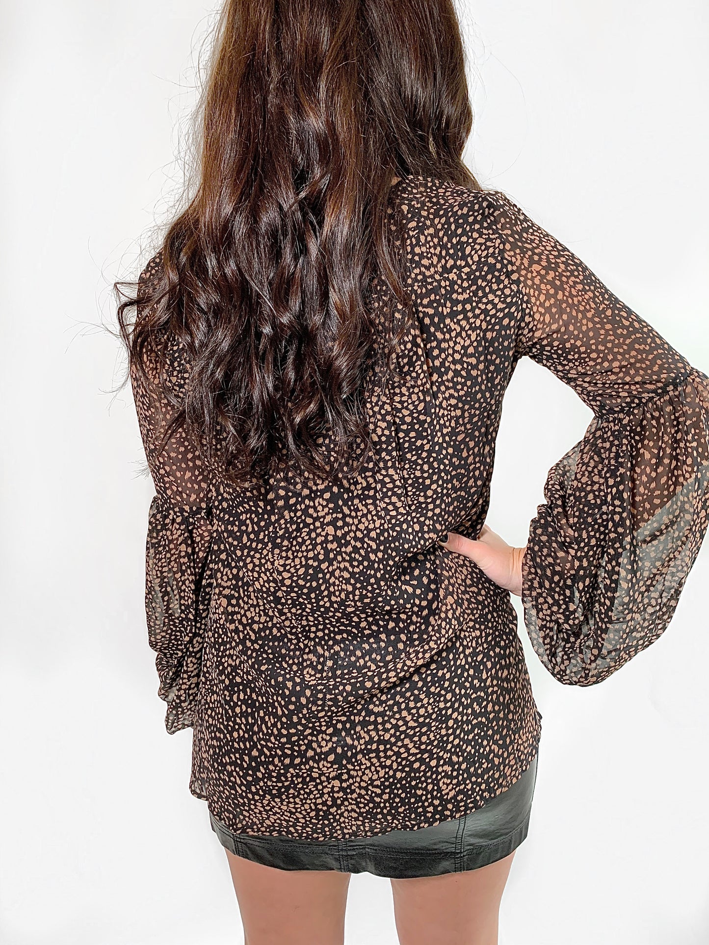 Payton Black Speckled Top - FINAL SALE