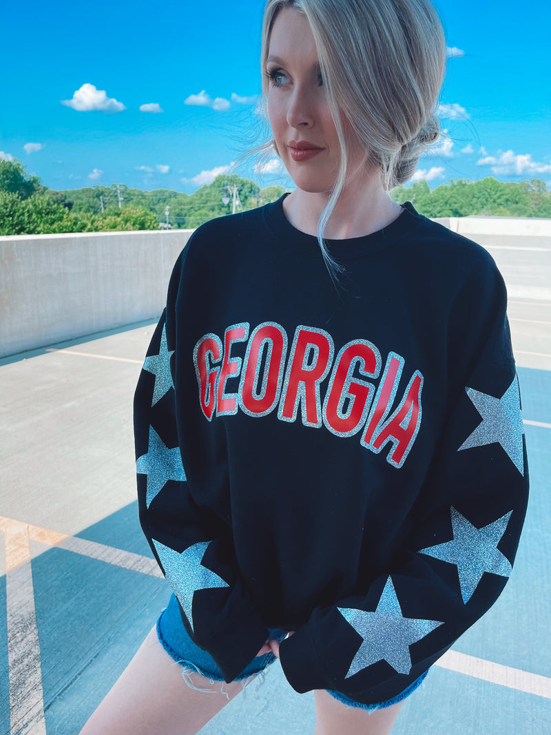 Georgia Glitter Sleeve Pullover