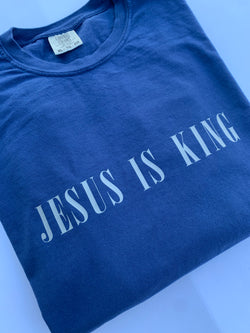 Jesus Is King - Navy + Light Grey