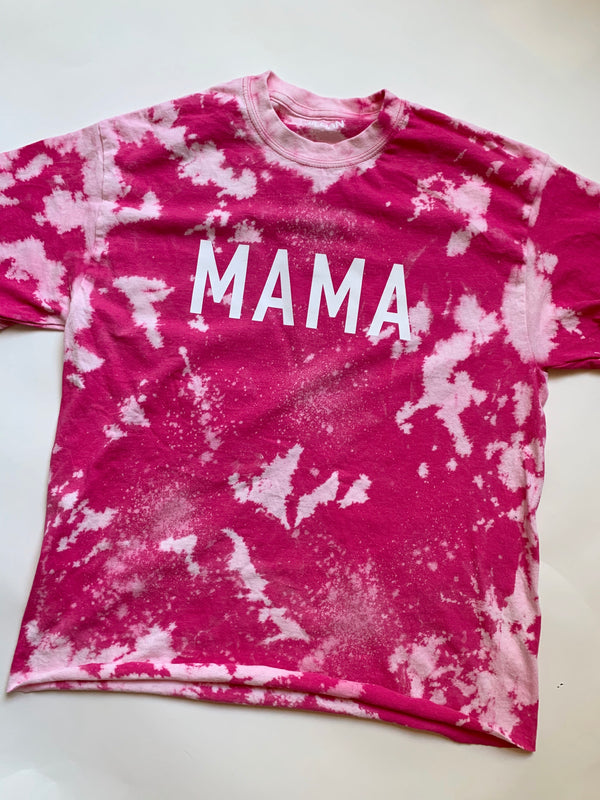 Mama Acid Wash Tee - Pink